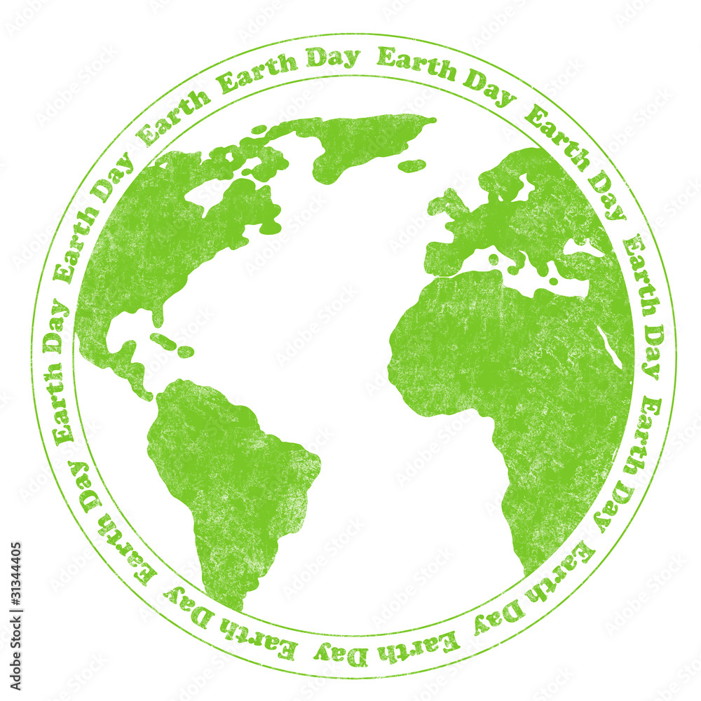 Fototapeta premium Earth Day Rubber Stamp