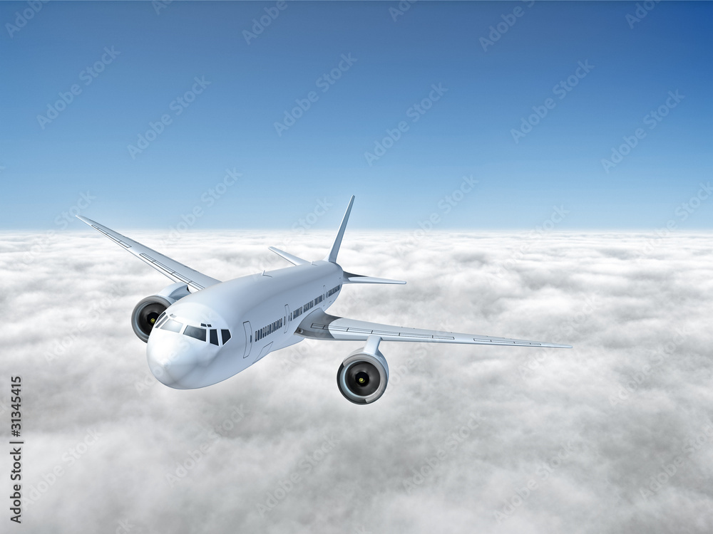 Obraz premium airplane above clouds