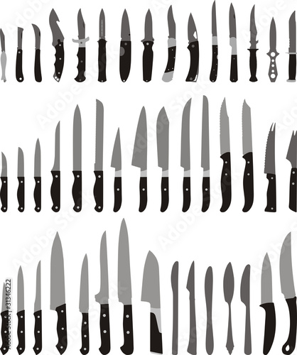 Knife, a set of different