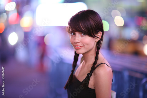 Beautiful petite girl in New York City