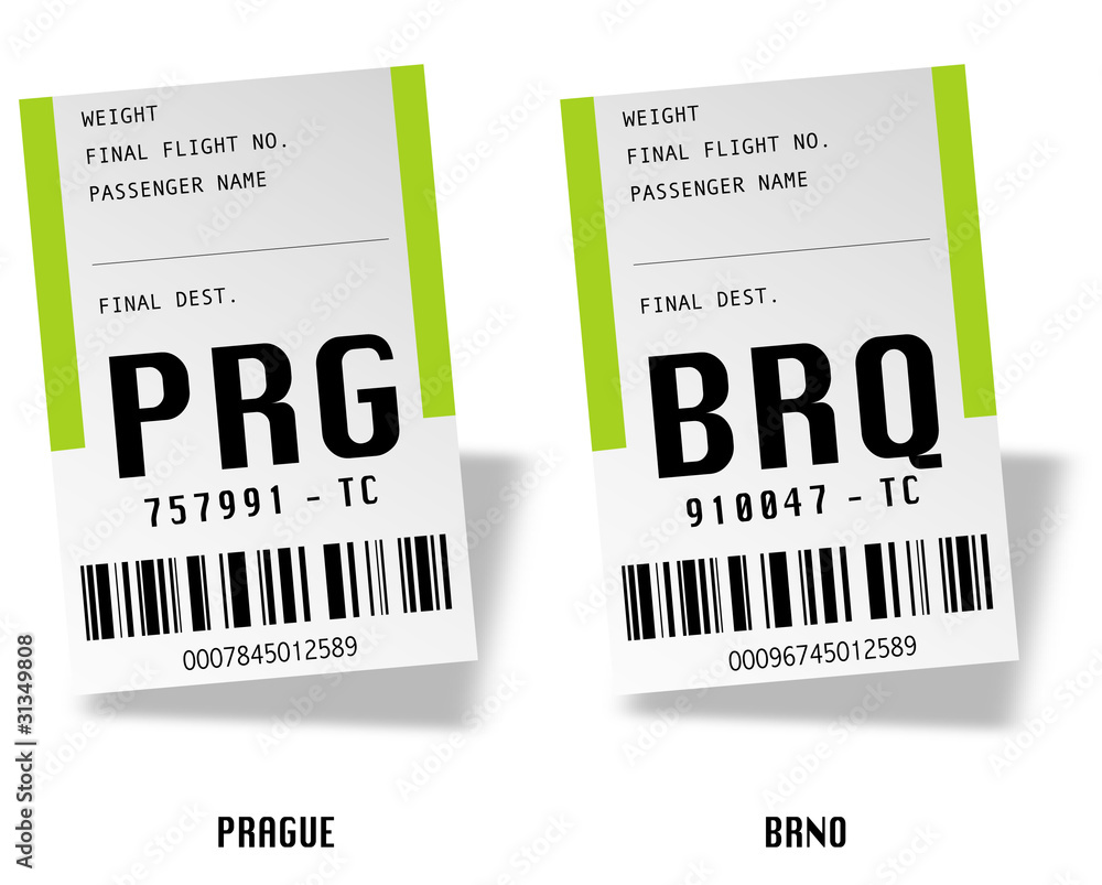 Obraz premium Airport bag tags - République Tchèque