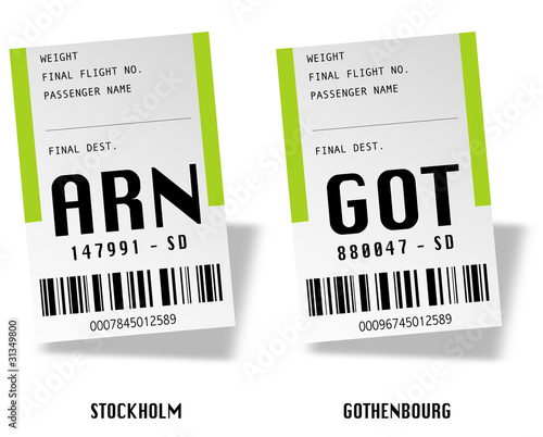 Airport bag tags - Sweden