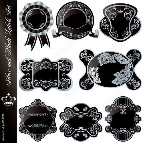 Silver and black frames set