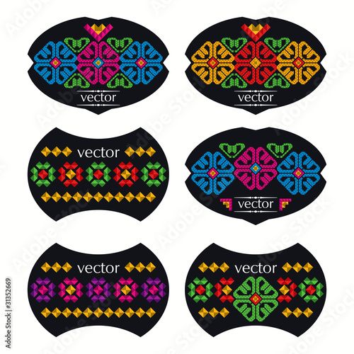 Ethno wine labels set