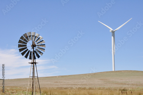 Ancient and new windmill