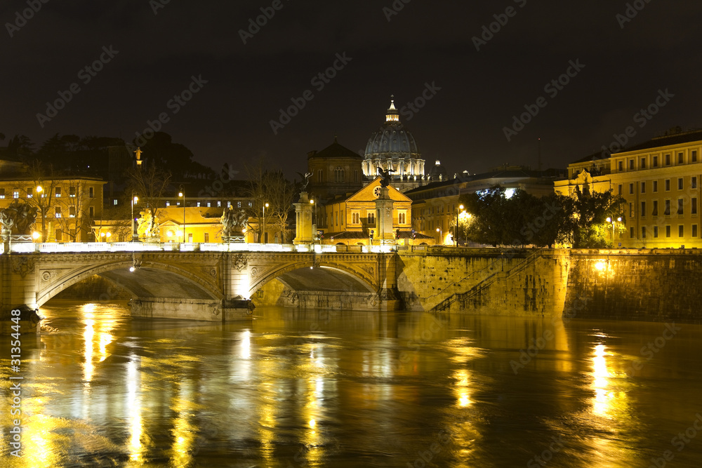 Cityscape of Rome and Vatican