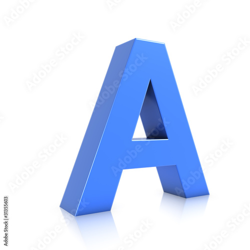 3d Blue Letter A