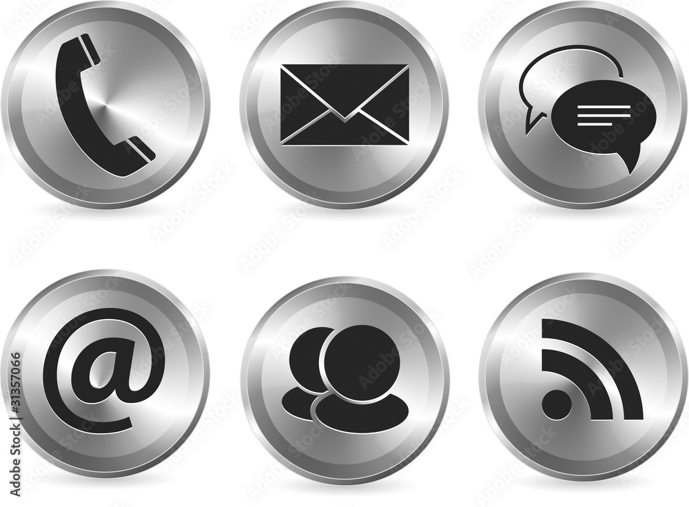 Metallic stylish modern communication icon set Metallic stylish modern communication icon set