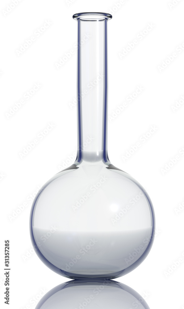 Empty chemical flask isolated on white background. 3d Empty chemical flask isolated on white background. 3d