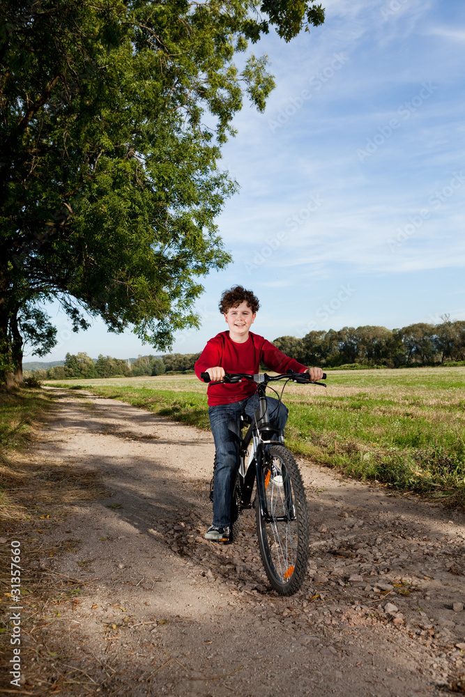 Boy riding bike