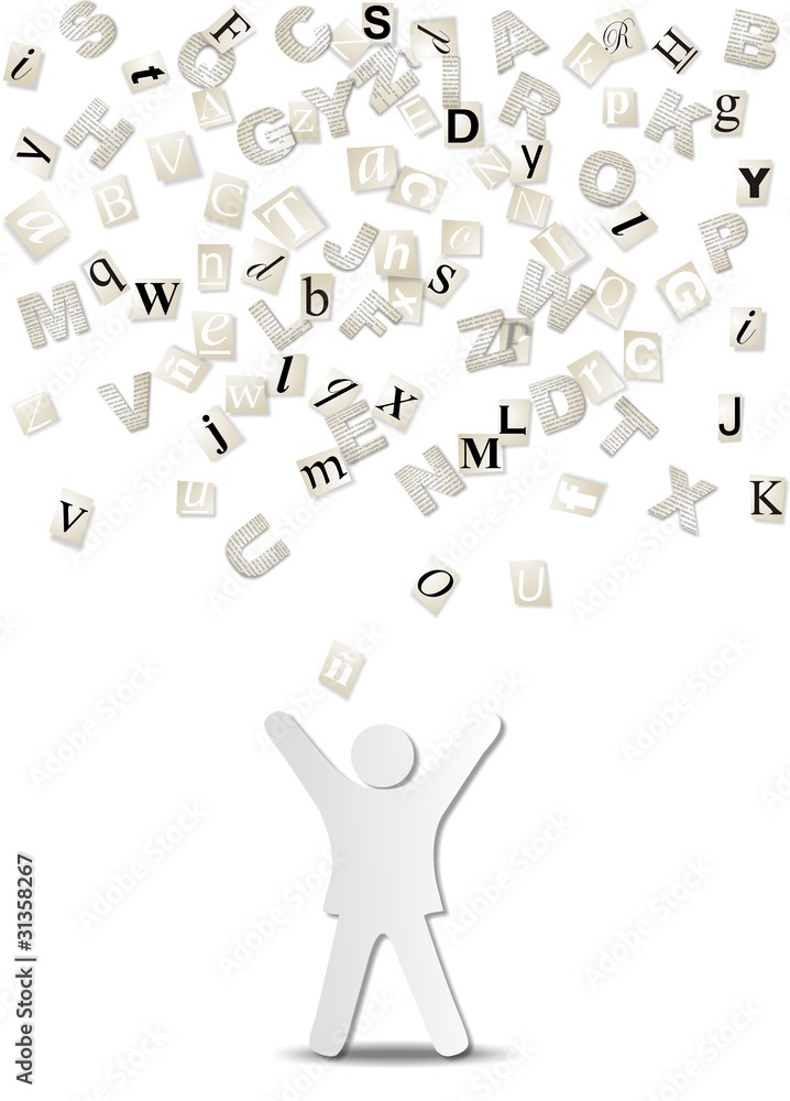 LLUVIA DE LETRAS vector de Stock Adobe Stock