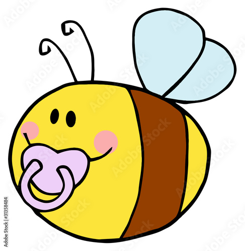 Flying Baby Bee Cartoon Character