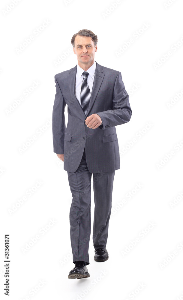 going business man holding brief case over wite going business man holding brief case over wite