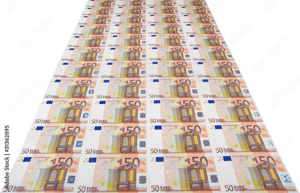 Banknotes of fifty euro.