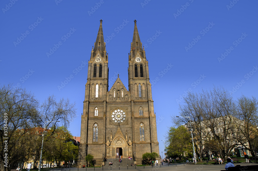 custom made wallpaper toronto digitalChurch of St Ludmilla in Prague Czech Republic