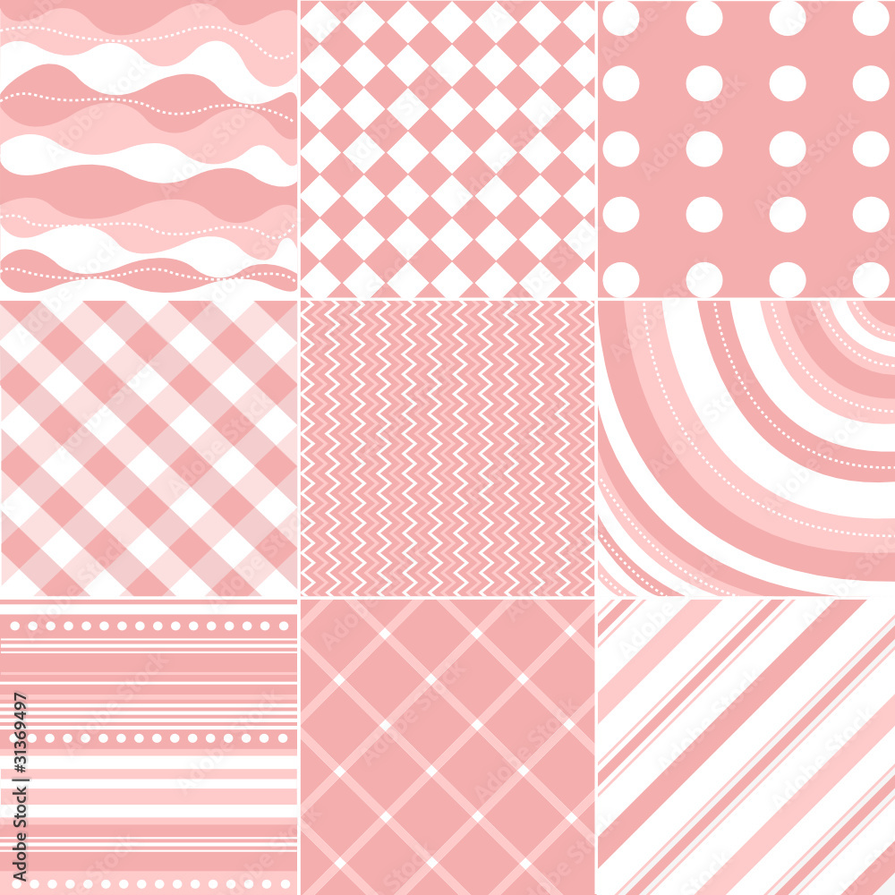 Seamless Pink Patterns With Fabric Texture Stock Vector Adobe Stock