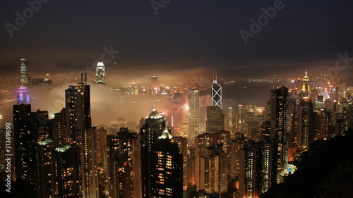 Time lapse Hong Kong skyline at sunset