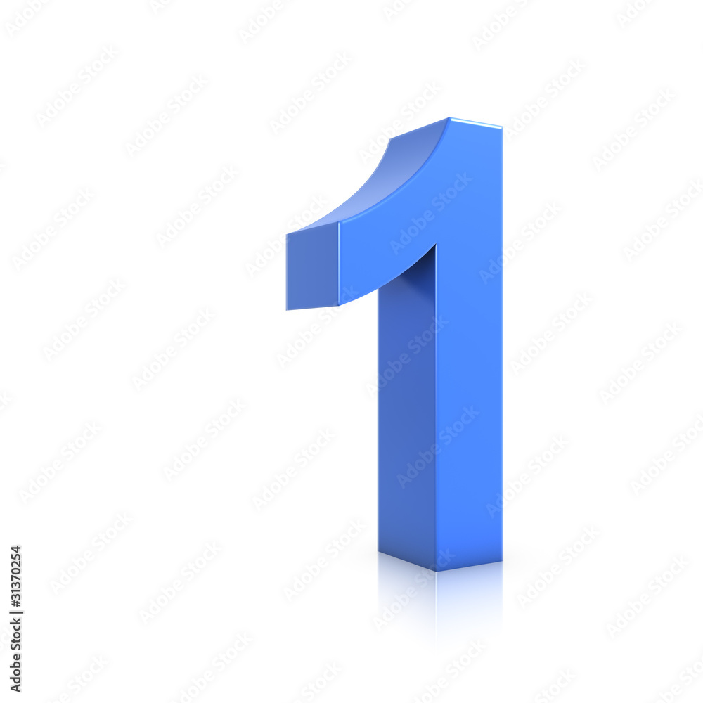 3d Blue Number 1 3d Blue Number 1