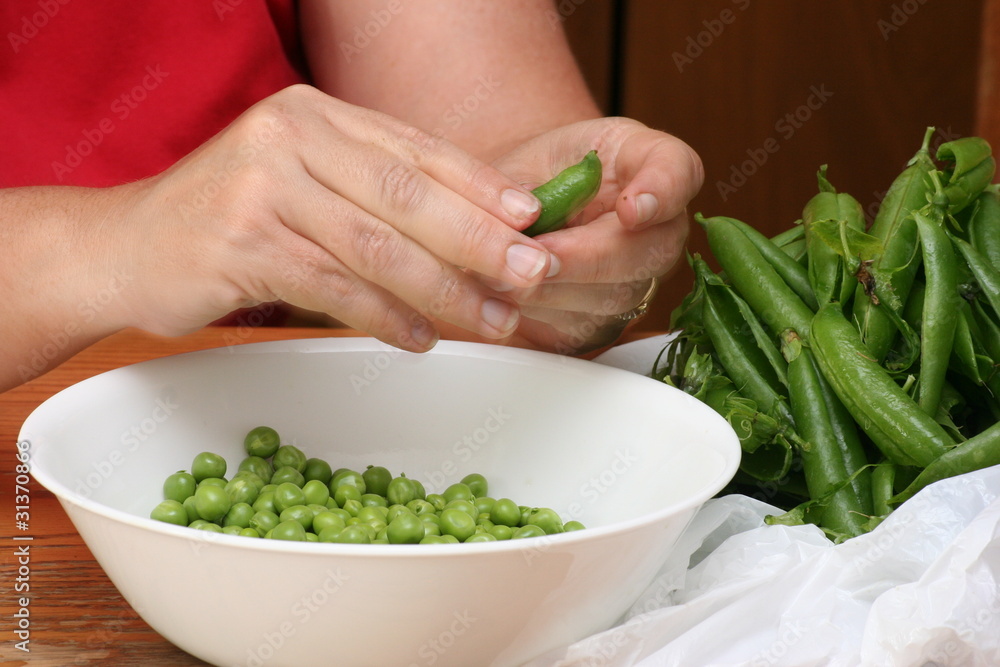 Shelling Pea Pods Shelling Pea Pods