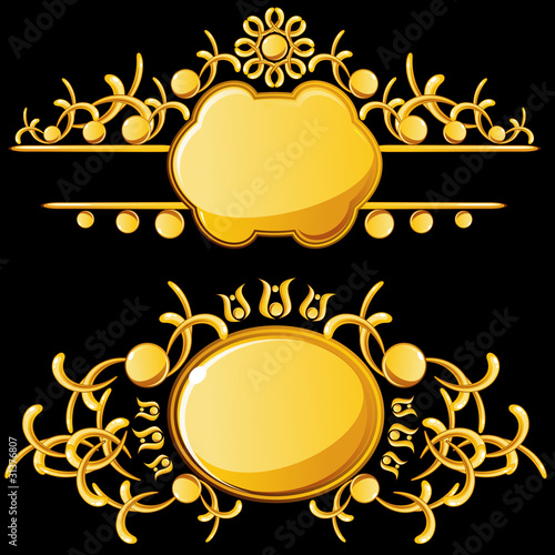 Golden plates with copy space