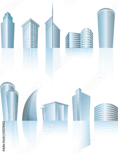 architectural generic city office buildings