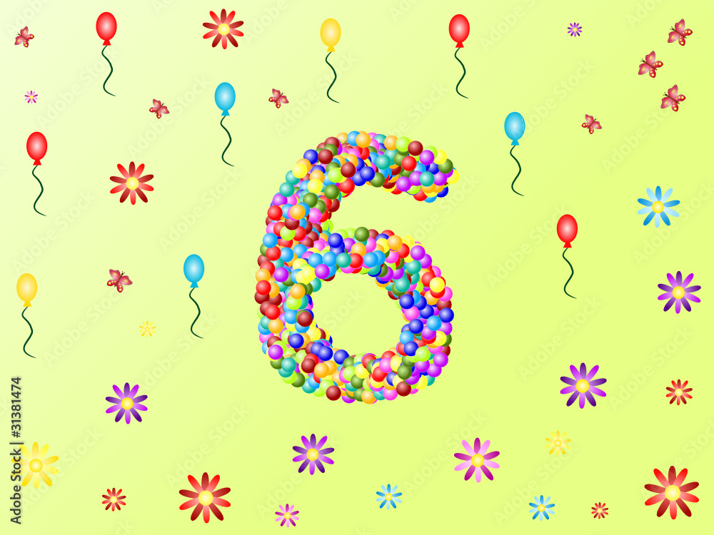 Obraz premium sechster geburtstag