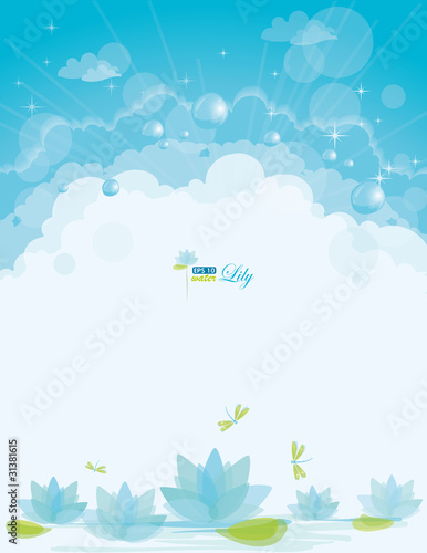 Water lily background, eps-10