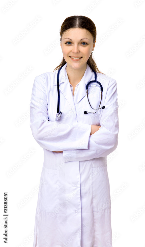 The doctor on a white background The doctor on a white background