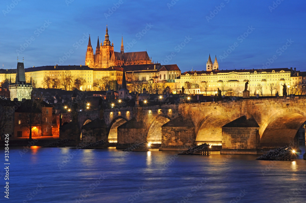 Prague castle and Charles bridge, Czech Republic