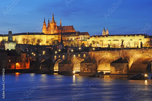 Prague castle and Charles bridge, Czech Republic