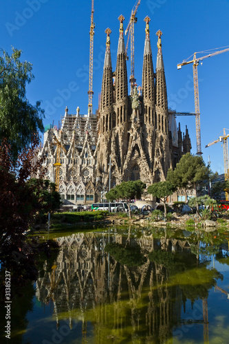 Detail facade Sagrada Familia Barcelona Spain