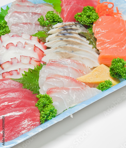 Mixed sashimi, raw fish