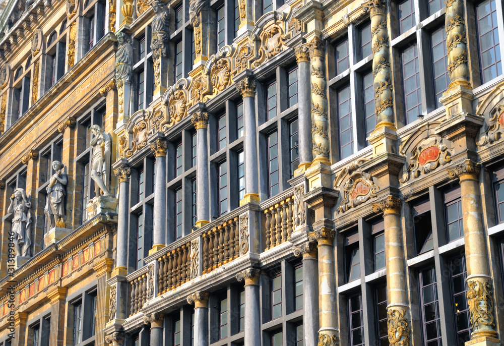 Medieval architecture of Grand place in Brussels