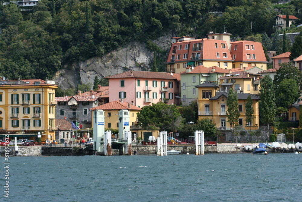 Ferrystop on Varenna on Lake Como in Italy
