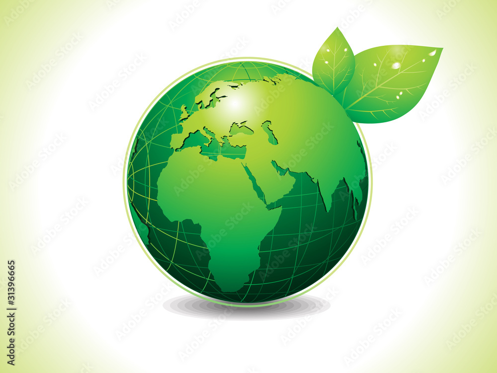 abstrat eco green globe with leaf