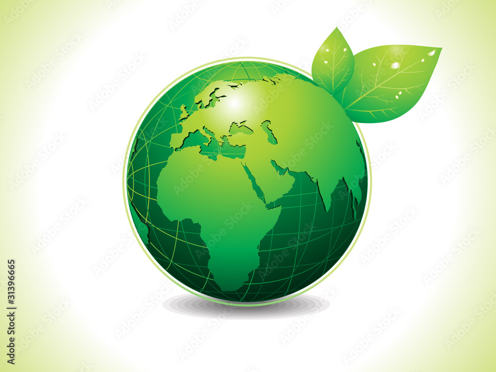 abstrat eco green globe with leaf abstrat eco green globe with leaf