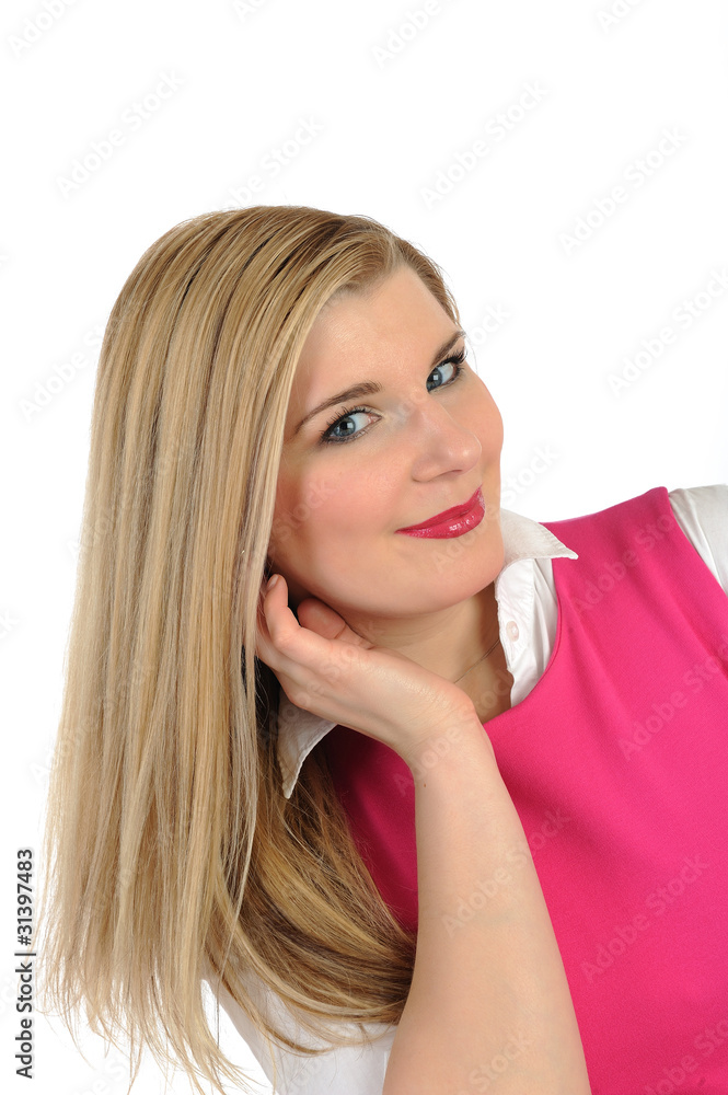 Beautiful casual woman with long healthy hair . isolated Beautiful casual woman with long healthy hair . isolated