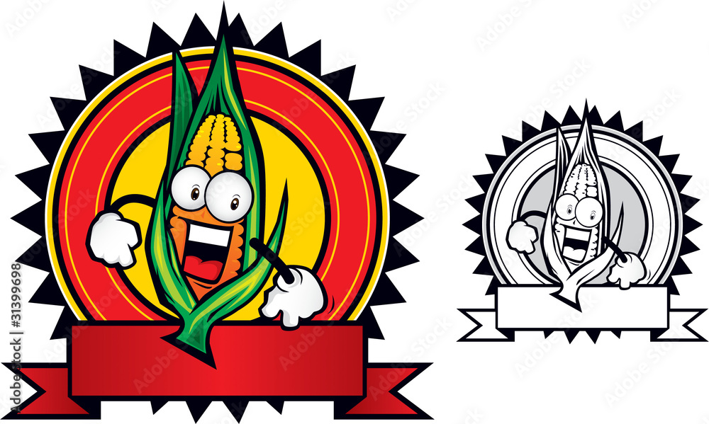 corn mascot that looks very excited corn mascot that looks very excited