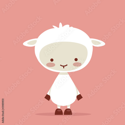 Cute lamb character, vector illustration