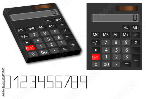 calculadora en 3d sobre fondo blanco
