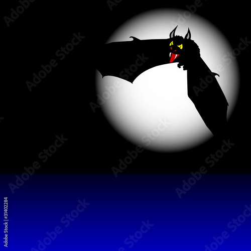 bat in flight illustration