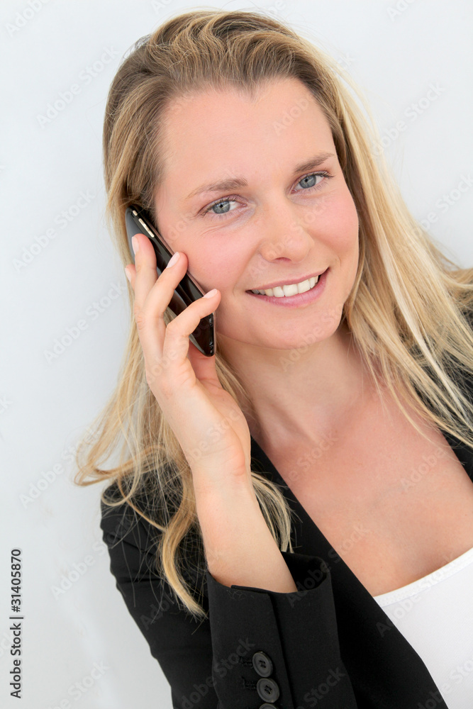 Portrait of beautiful businesswoman talking on the phone Portrait of beautiful businesswoman talking on the phone
