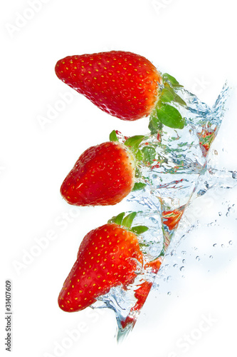 strawberry in the water