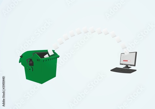 computer and reservoir for garbage