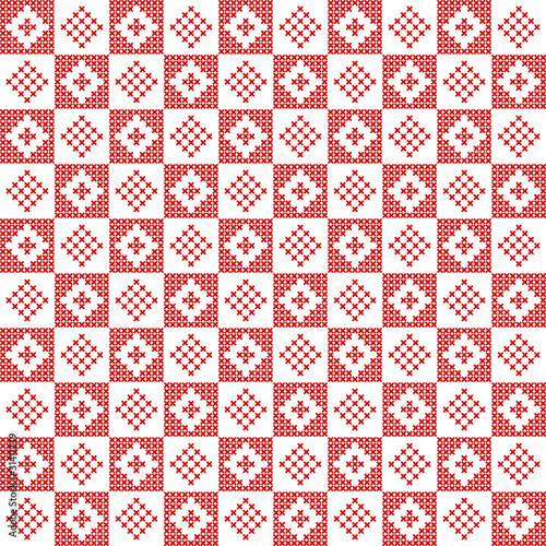 Seamless Stitch Pattern Red/White