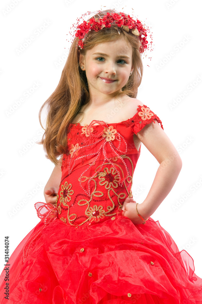 Teen girl on a isolated background