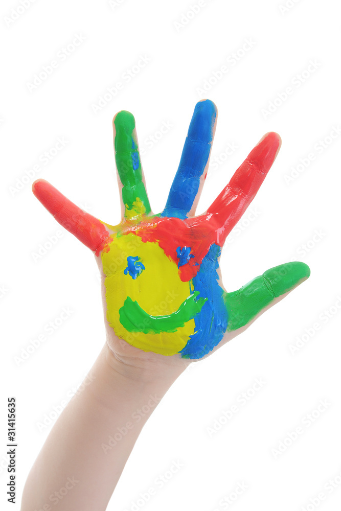 Fototapeta premium Hand Painted Child