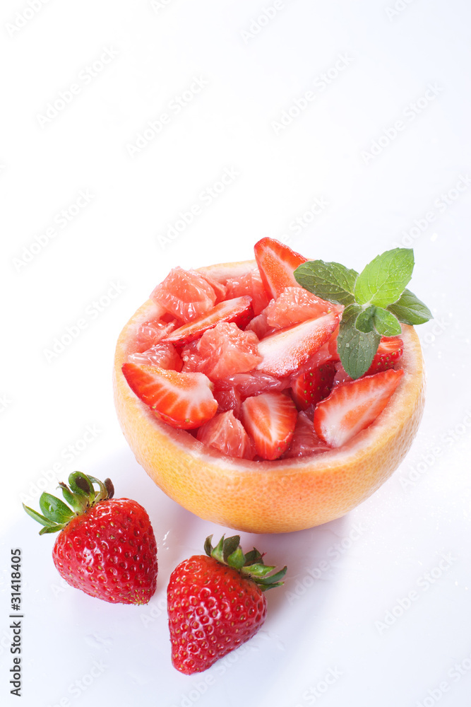 Fruit salad with strawberry and grapefruit Fruit salad with strawberry and grapefruit