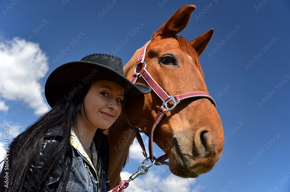 Obraz premium femme et cheval