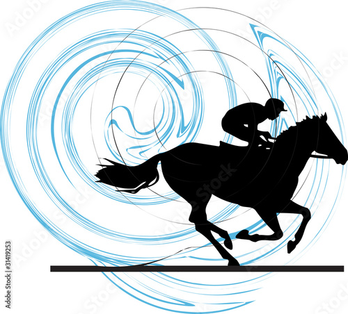 Abstract horse and rider silhouette